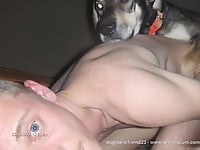 Dirty man zoofil gets anally banged by the dog - picture 1