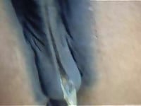 Horse with big brown ass is pissing in close-up - picture 14