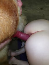 Hairy white doggy bangs my wife zoophile from behind