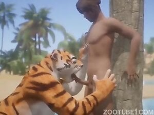 Hentai tiger sex video with a dominant tigress
