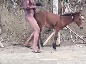 Dude practicing his fuck skills in a scene with a beast