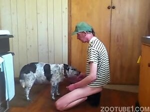 Thin dude with a long cock is fucking his sexy mutt