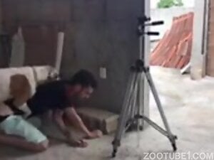 Impressive zoophilic anal movie with a brunette hunk