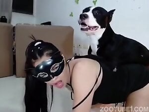 Masked latina on duty