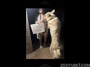 Milf Takes Dog Cock For Husband
