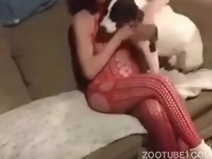 Sexy Mature Wife with Dog