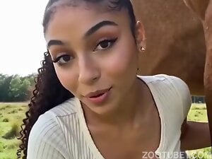 Girl Cleans Horse Dick