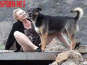 Grandma Outdoor Dog Fun